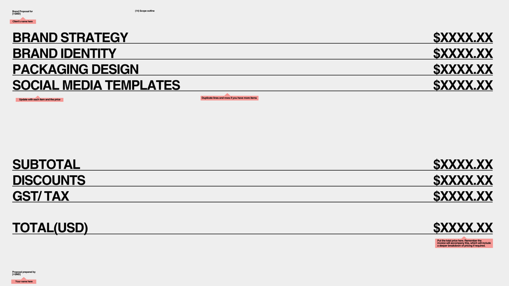 QUOTATION PROPOSAL FRAMEWORK TEMPLATE