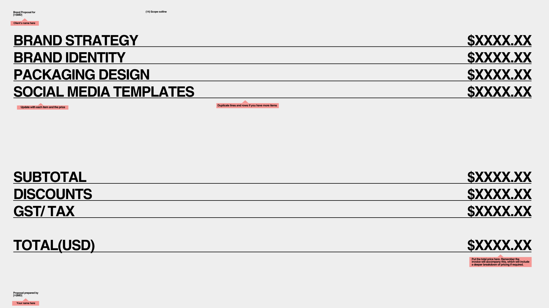 QUOTATION PROPOSAL FRAMEWORK TEMPLATE