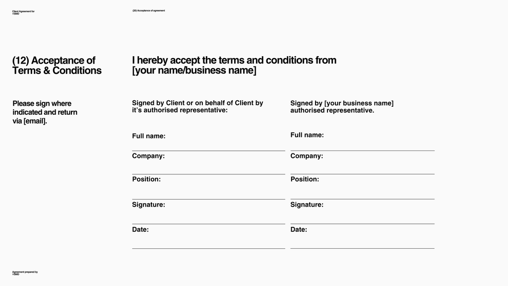 CLIENT AGREEMENT FRAMEWORK TEMPLATE