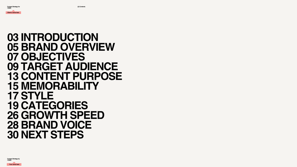 CONTENT STRATEGY FRAMEWORK TEMPLATE