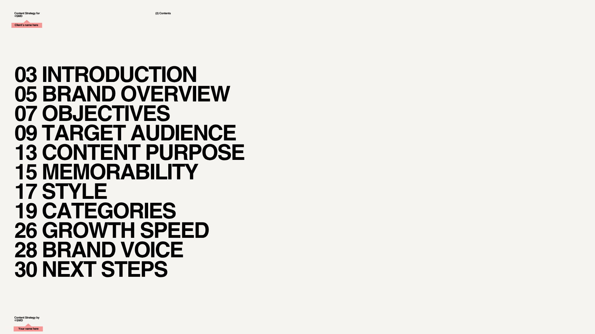 CONTENT STRATEGY FRAMEWORK TEMPLATE