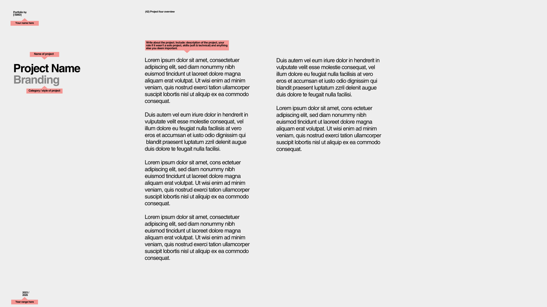 PORTFOLIO FRAMEWORK TEMPLATE