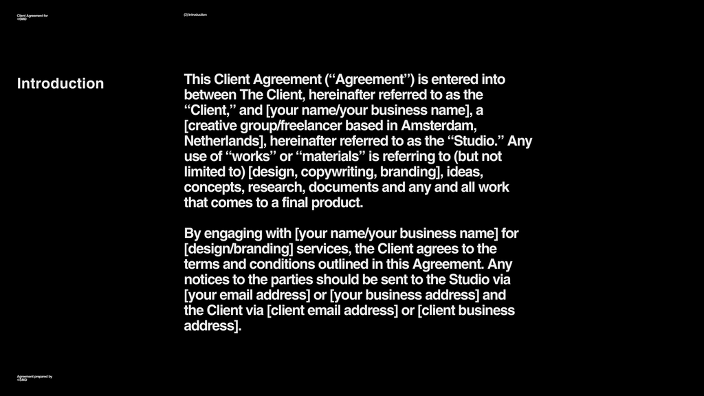 CLIENT AGREEMENT FRAMEWORK TEMPLATE