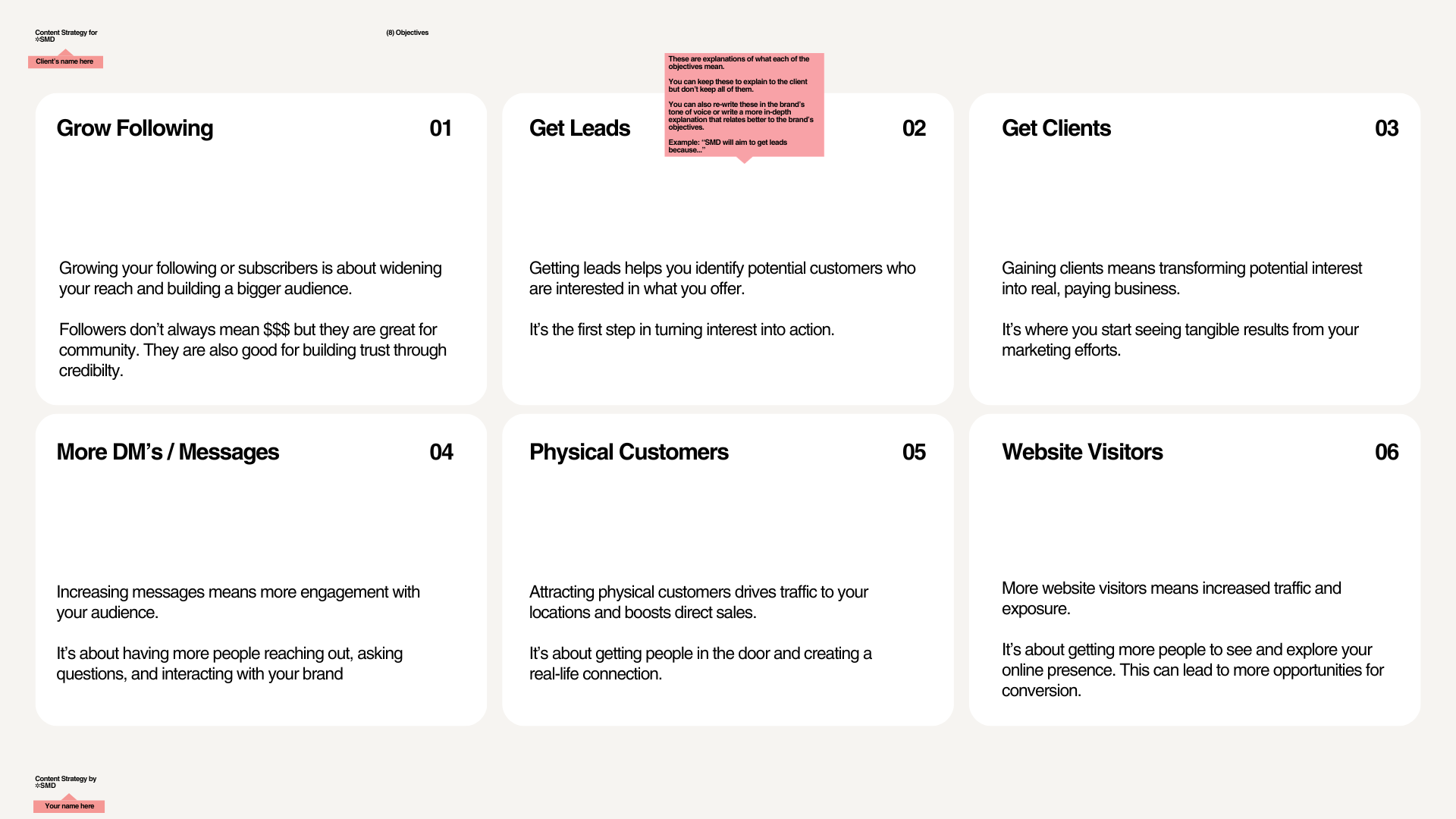 CONTENT STRATEGY FRAMEWORK TEMPLATE