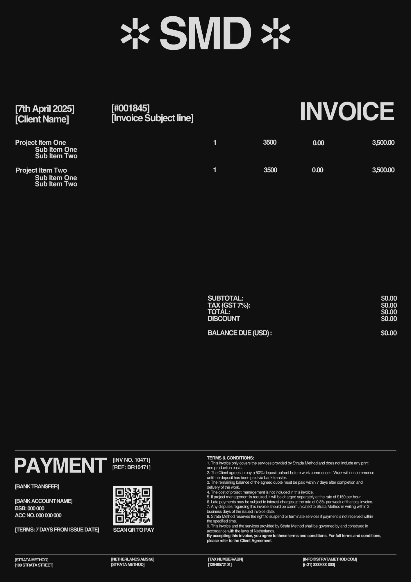 INVOICING FRAMEWORK TEMPLATE